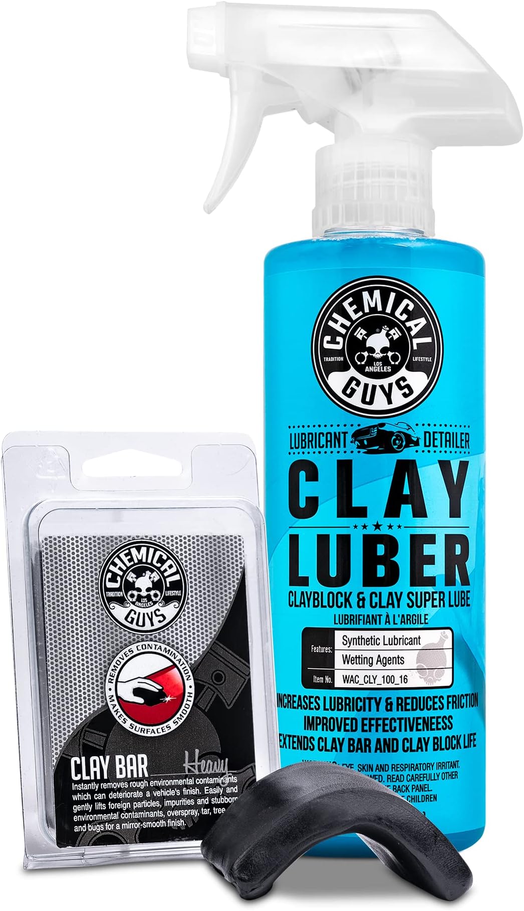 CLYKIT1 Heavy Duty Clay Bar and Lubber Synthetic Lubricant Kit