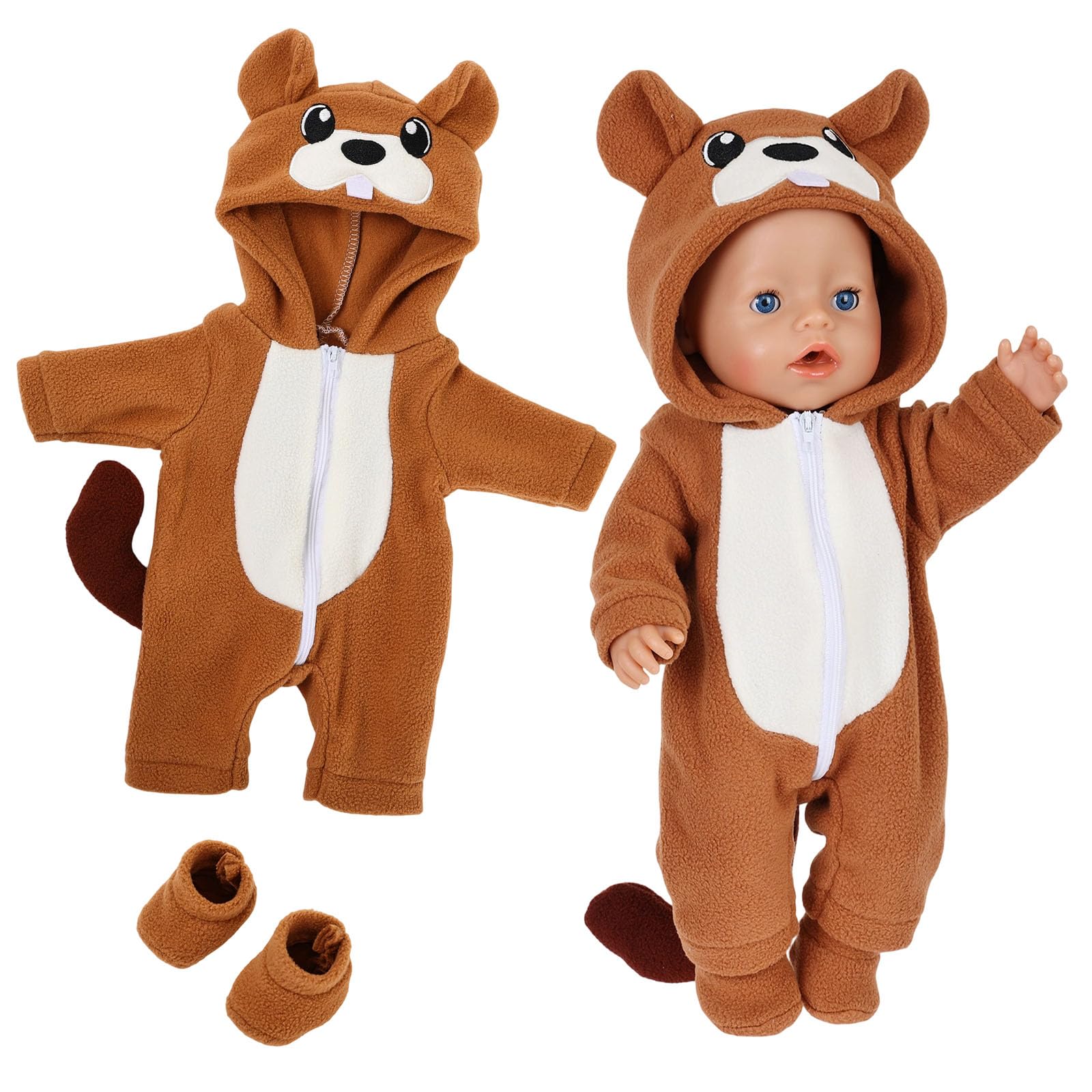 Puppenkleidung für 36-43 cm Newborn Baby Puppen, Biber Stram