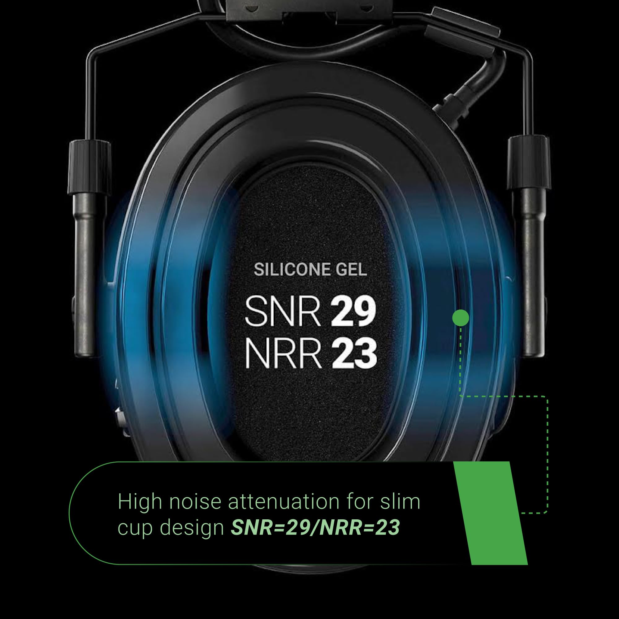 Sordin Supreme X2 (301004-10G-AMA) - Protector auditivo electrónico, color negro con almohadillas de gel y diadema de cuero, modo de protección dual, 4 modos de audio (SNR 29 / NRR 23)