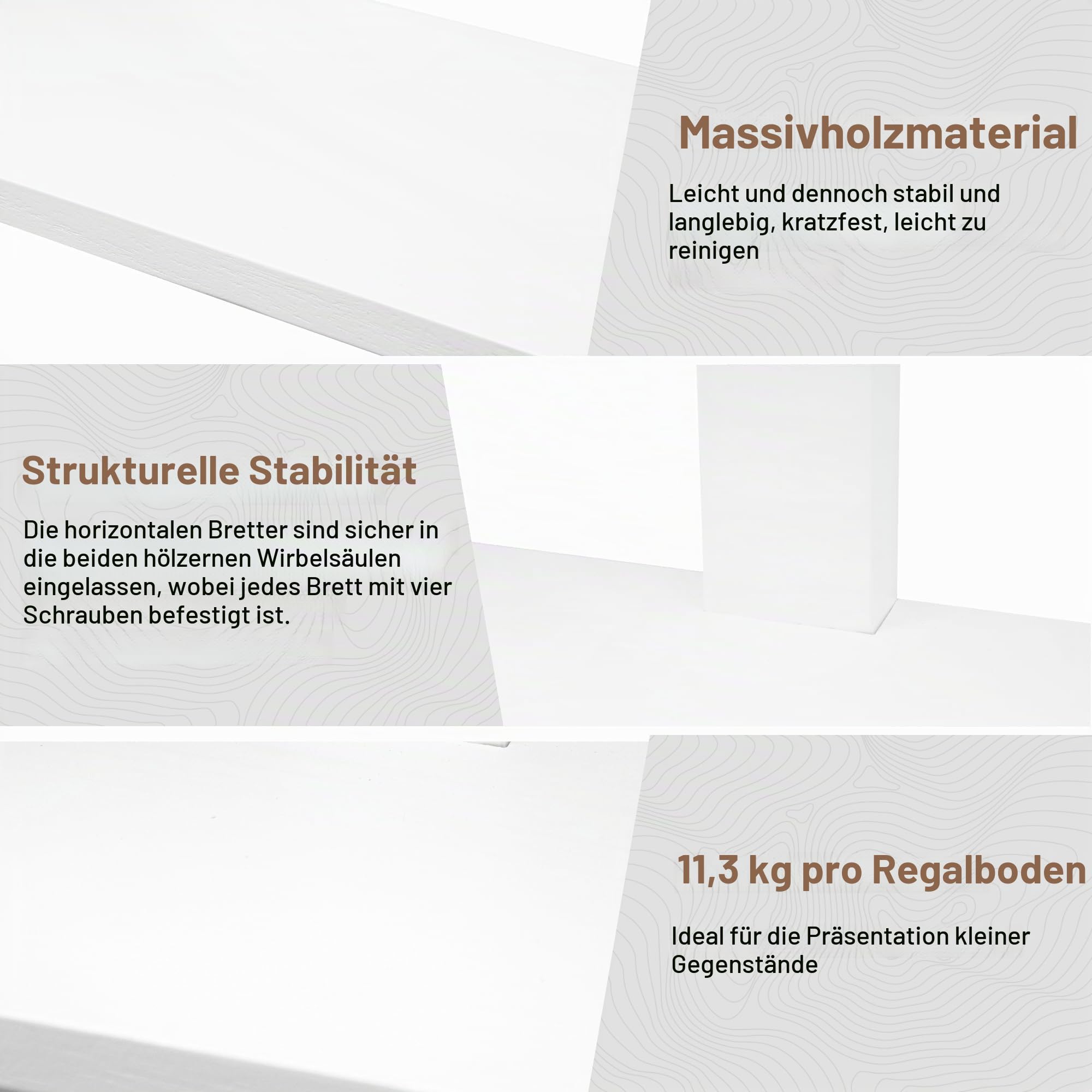 3-stufige schwimmende Regale,langes Wandregal,Regal über der Toilette,hängende Badregale zur Aufbewahrung und Dekoration im rustikalen Stil für Wohnzimmer,Küche,Büro,Coffeeshop,60cm,Weiß