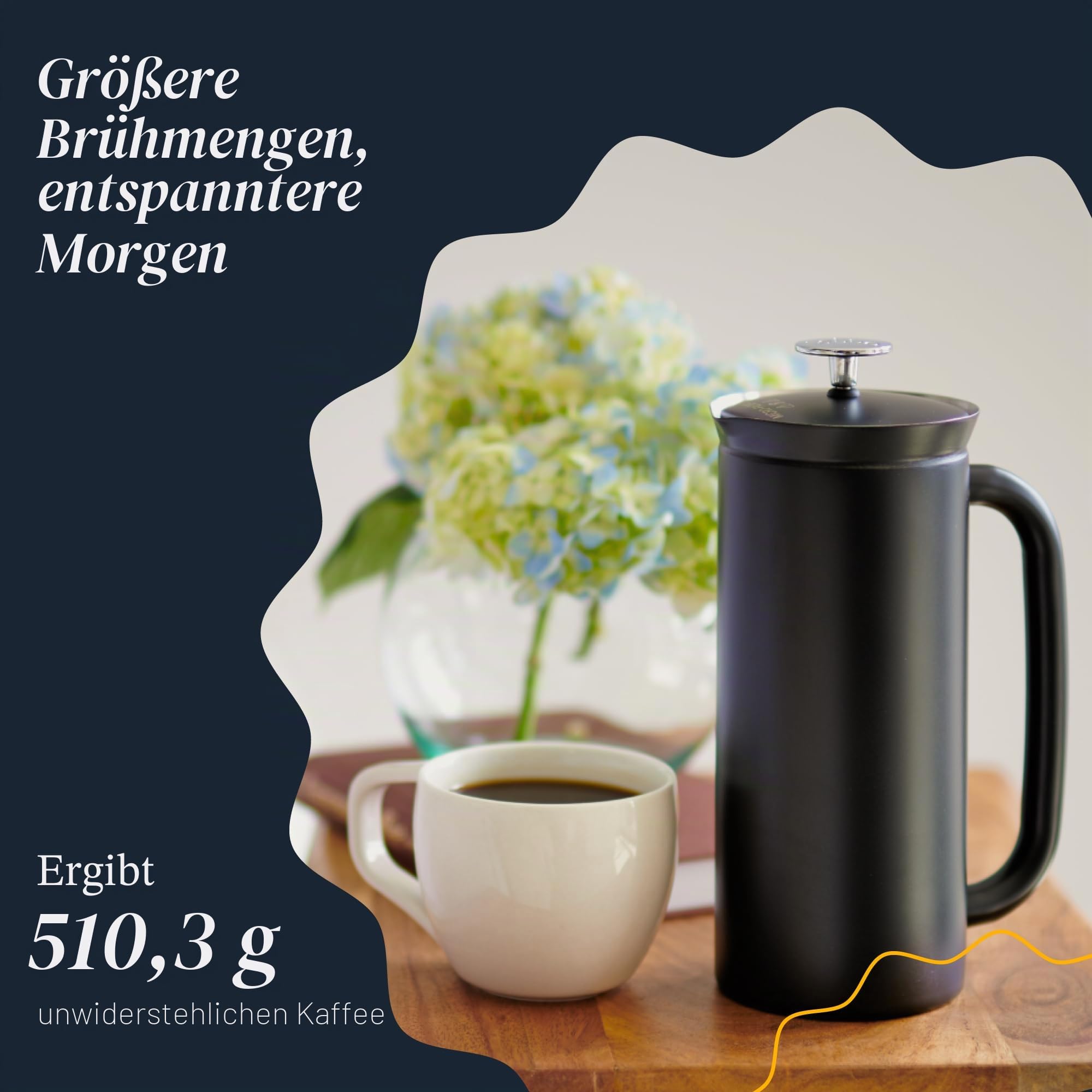 ESPRO P7 French Press Kaffeebereiter – Doppelwandig isoliert aus Edelstahl mit Mikrofilter, 530 ml, Mattschwarz