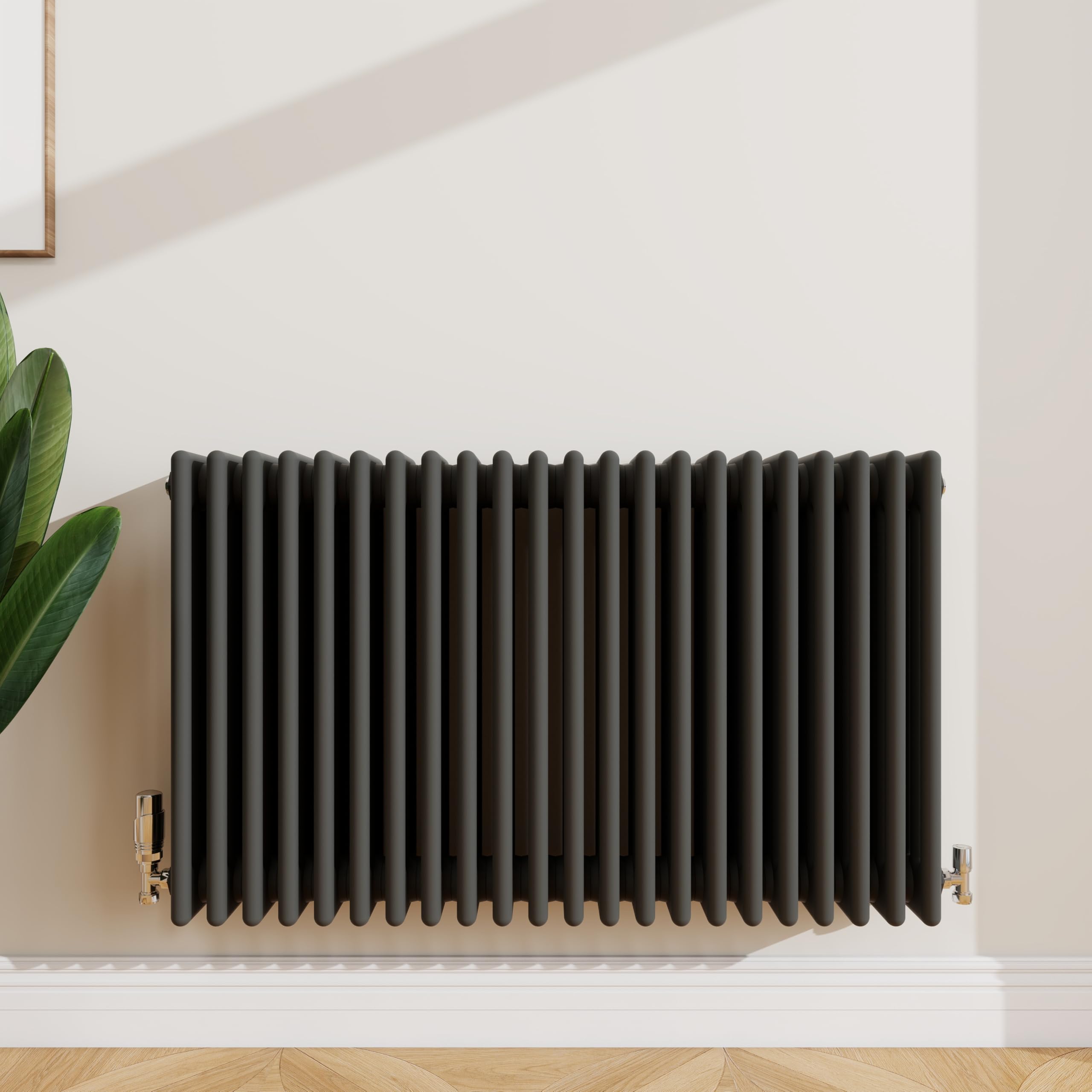 SLINE SANITARY 600x1010mm Cast Iron Style Traditional 4 Column Horizontal Anthracite Central Heating Radiator