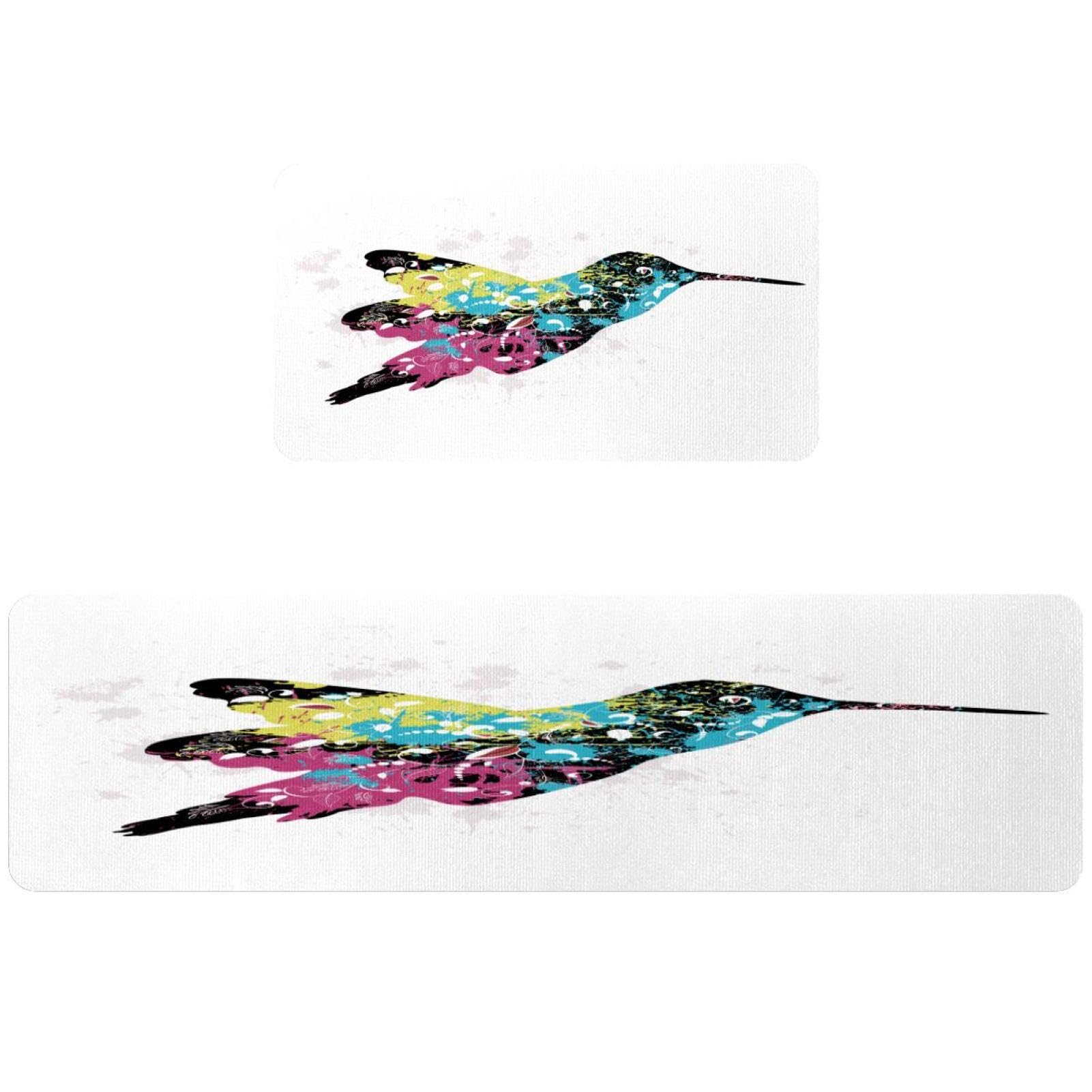 Tapis de cuisine lavables contre les sols glissants - Lot de 2 tapis absorbants