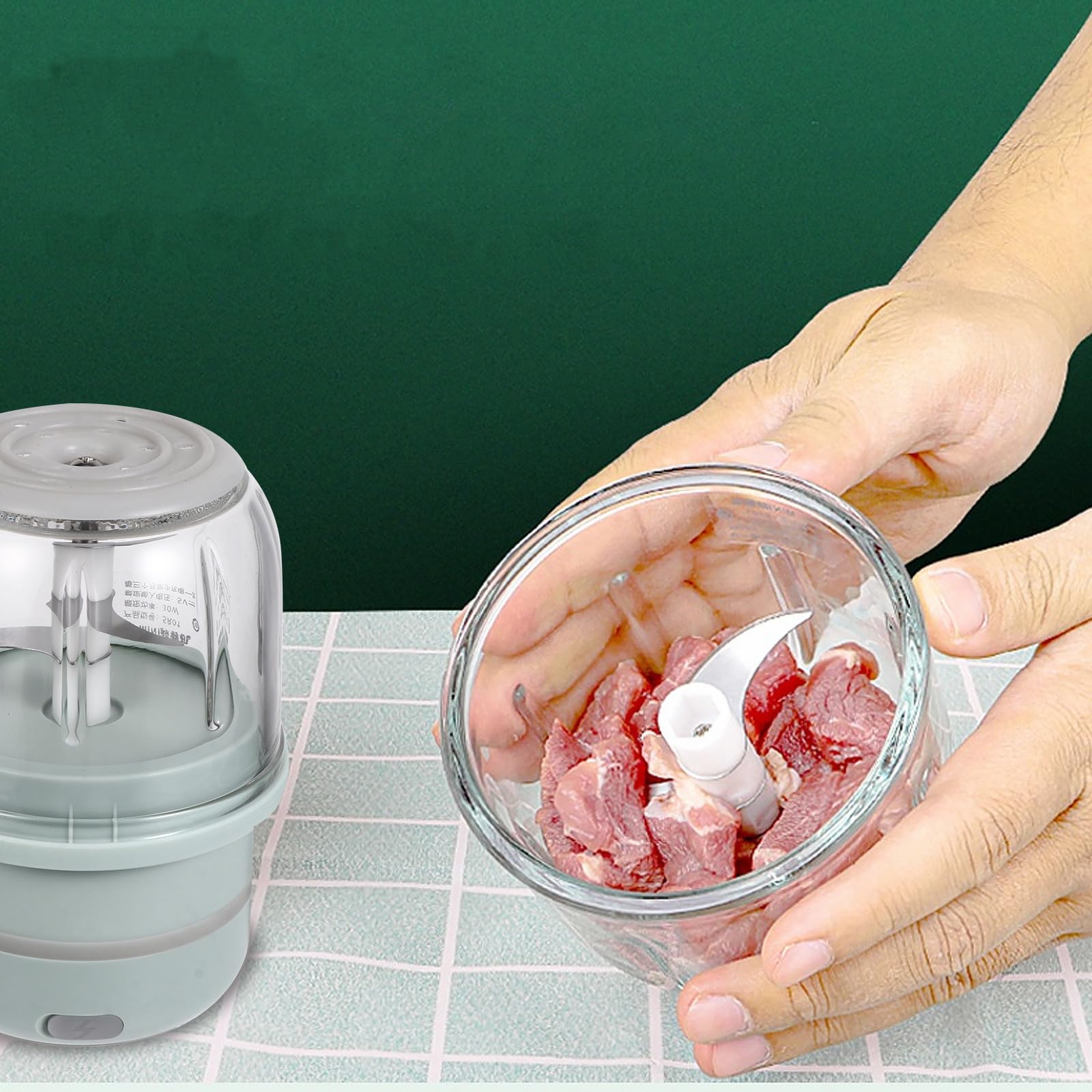 Macchina Elettrica Tritacarne 300ml Verde per Uso Cucina