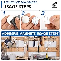Vista 2 de LOVIMAG Imanes de disco de neodimio superfuertes, potente imán de tierras raras con adhesivo de doble cara para nevera, bricolaje, construcción