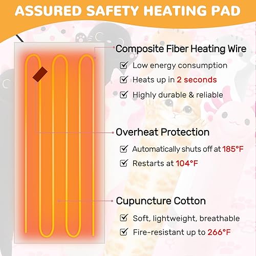 Miniatura 7 de Almohadilla térmica para gatos para calambres menstruales, alivio del dolor menstrual, almohadillas de calor eléctricas portátiles alimentadas por