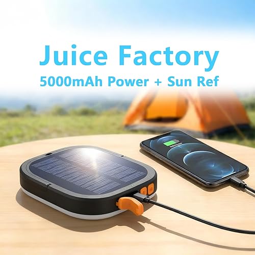 Miniatura 5 de Linterna LED para campamento, linternas solares, luz recargable de 5000 mAh, 2000 lúmenes, 5 modos de luz, IP65 impermeable con carga USB, faroles