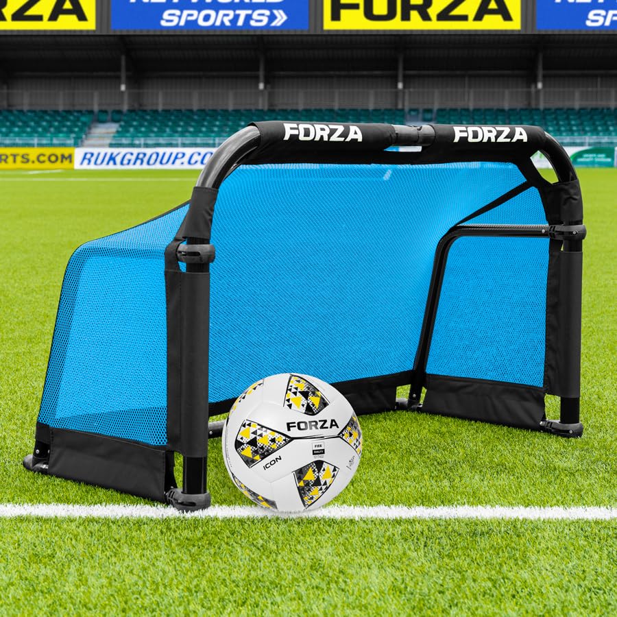 FORZA POD Goal - PRO ALU50 Folding Football Goal | Fold-Away & Freestanding Target Goals | Carry Bag Included - Multiple Sizes & Colours (Sky Blue, 3ft x 2ft)