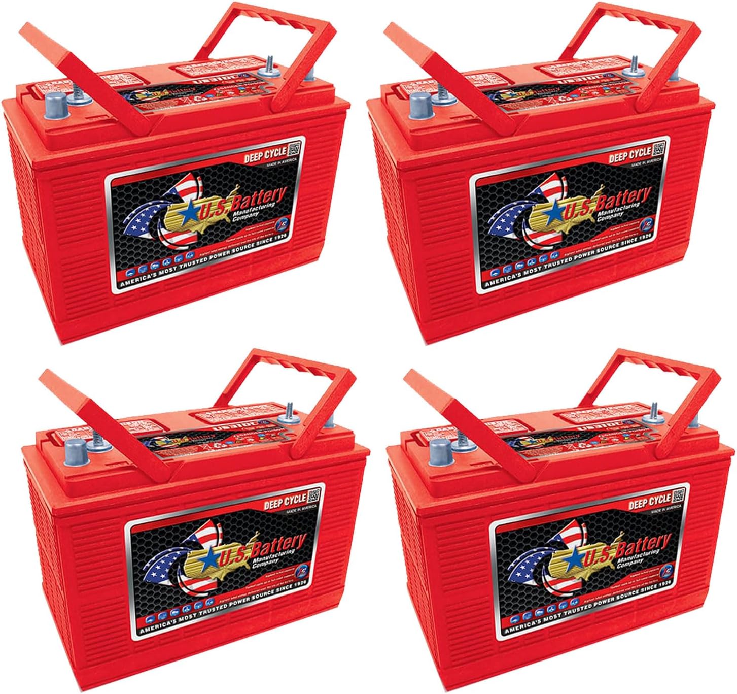 4pc US BATTERY US31DCXC2 12V 130Ah Group Size 31 Flooded Deep Cycle Battery