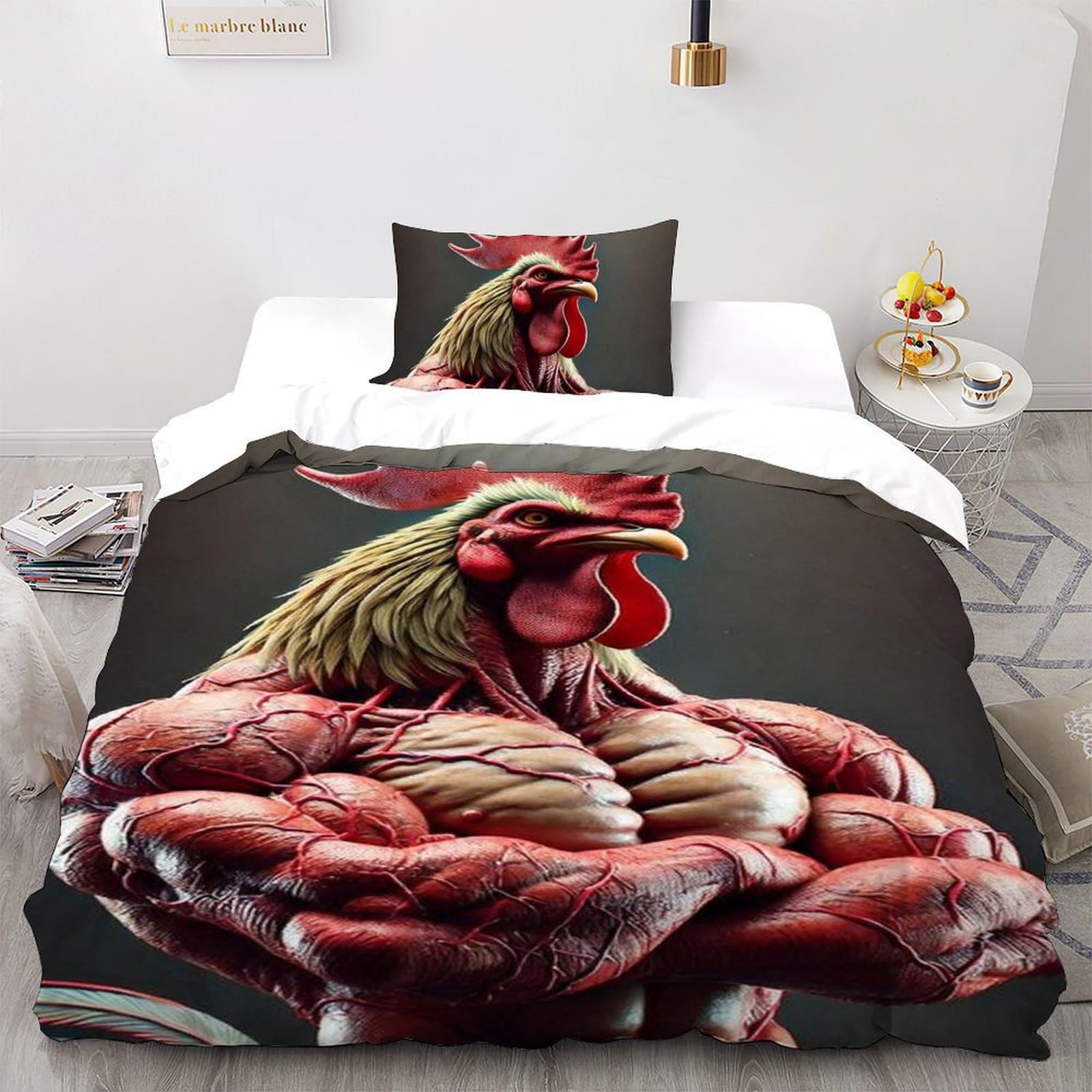 Housse de couette animaux imprimé 3D microfibre pour chambre de fille