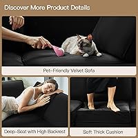 Vista 6 de Belffin Sofá Seccional Modular de Terciopelo con Chaise Lounge Sofá Cama Seccional con Chaise de Almacenamiento Sofás Cama Sofá para Sala de Estar