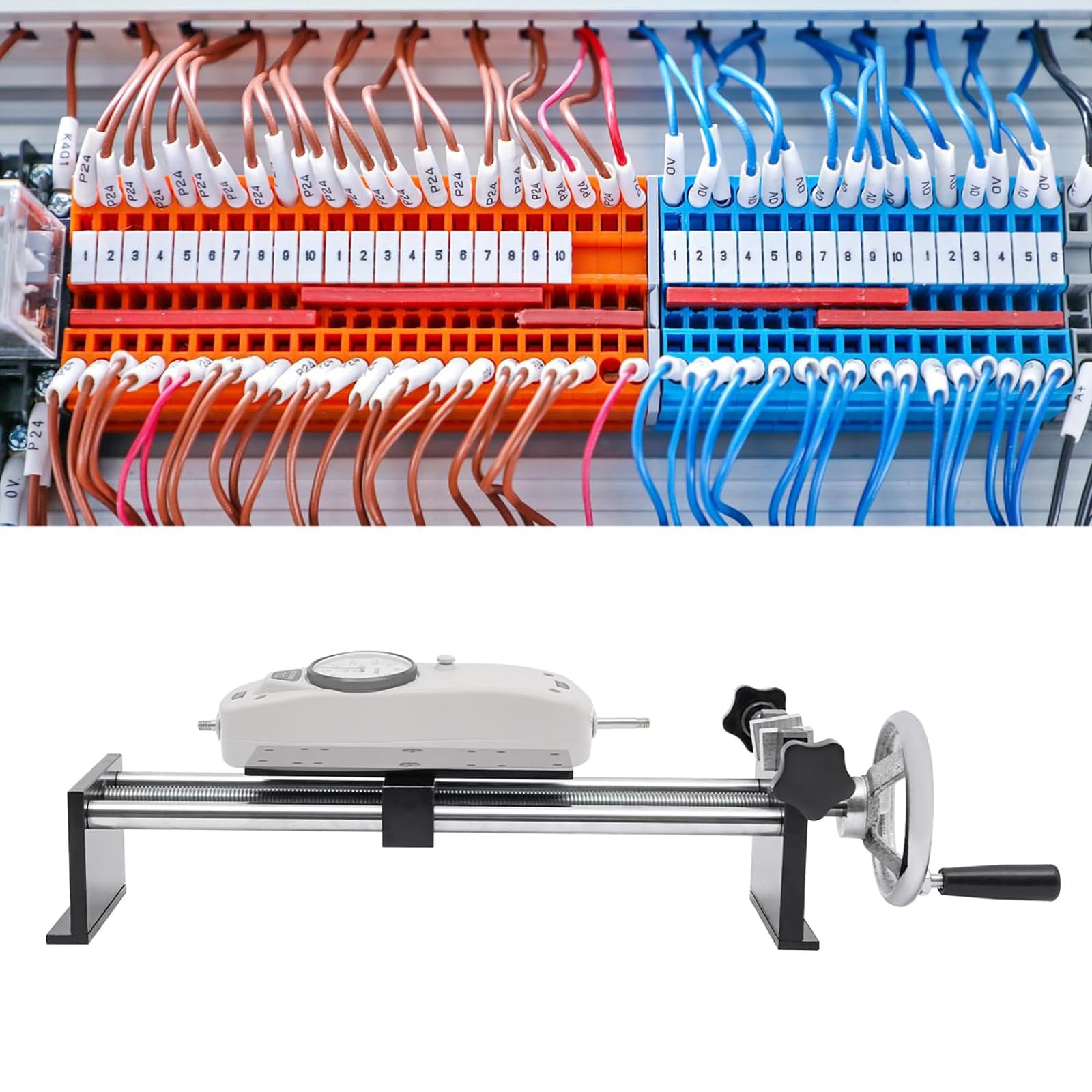 NGARY Supporto per dinamometro, banco di Prova Manuale per dinamometro Orizzontale 500 N, Apertura di serraggio Massima: 20 mm/0,79 Pollici, per Uso Industriale, Commerciale, di Laboratorio