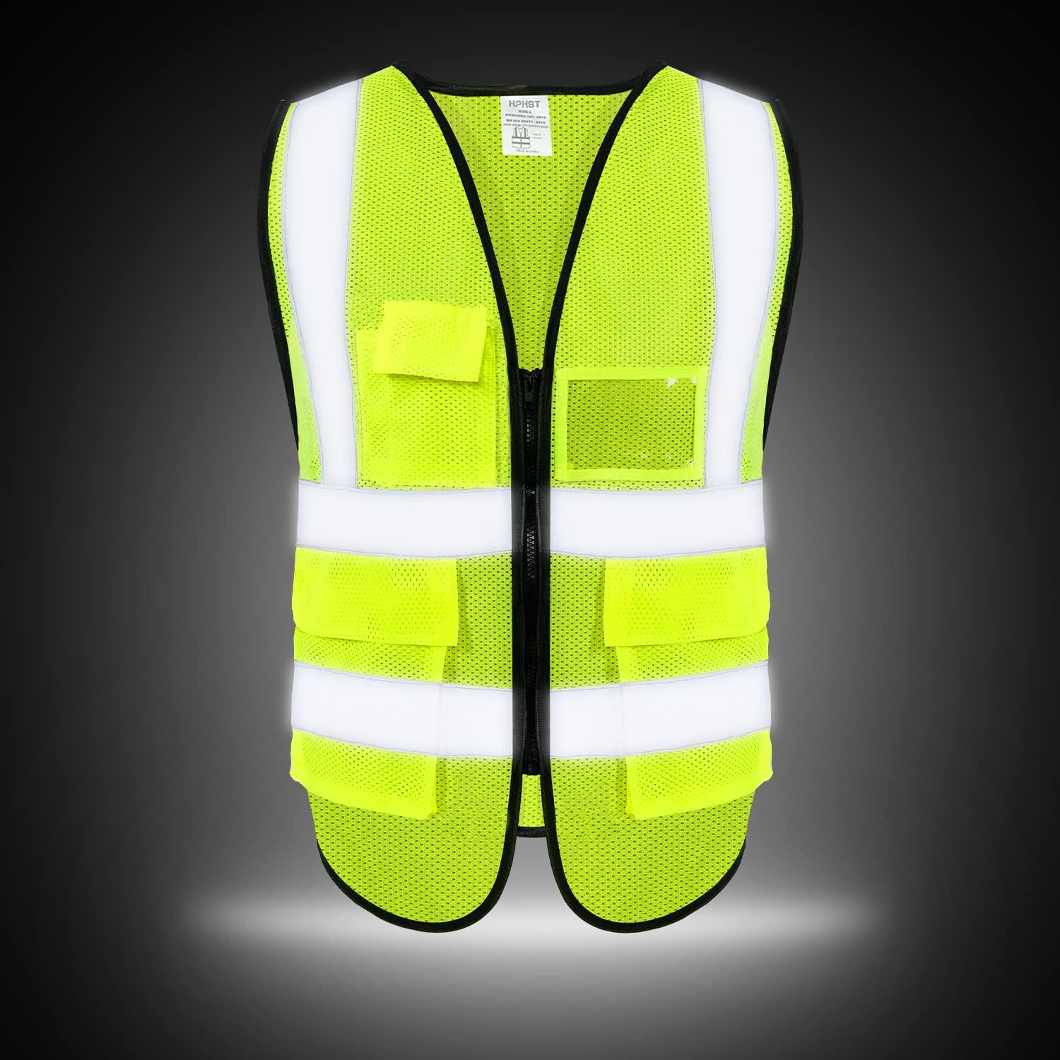 Reflective Safety Vest for Men & Women,High Visibility Class 2 Vest with 6 Pockets Meets ANSI Standards - Image 2
