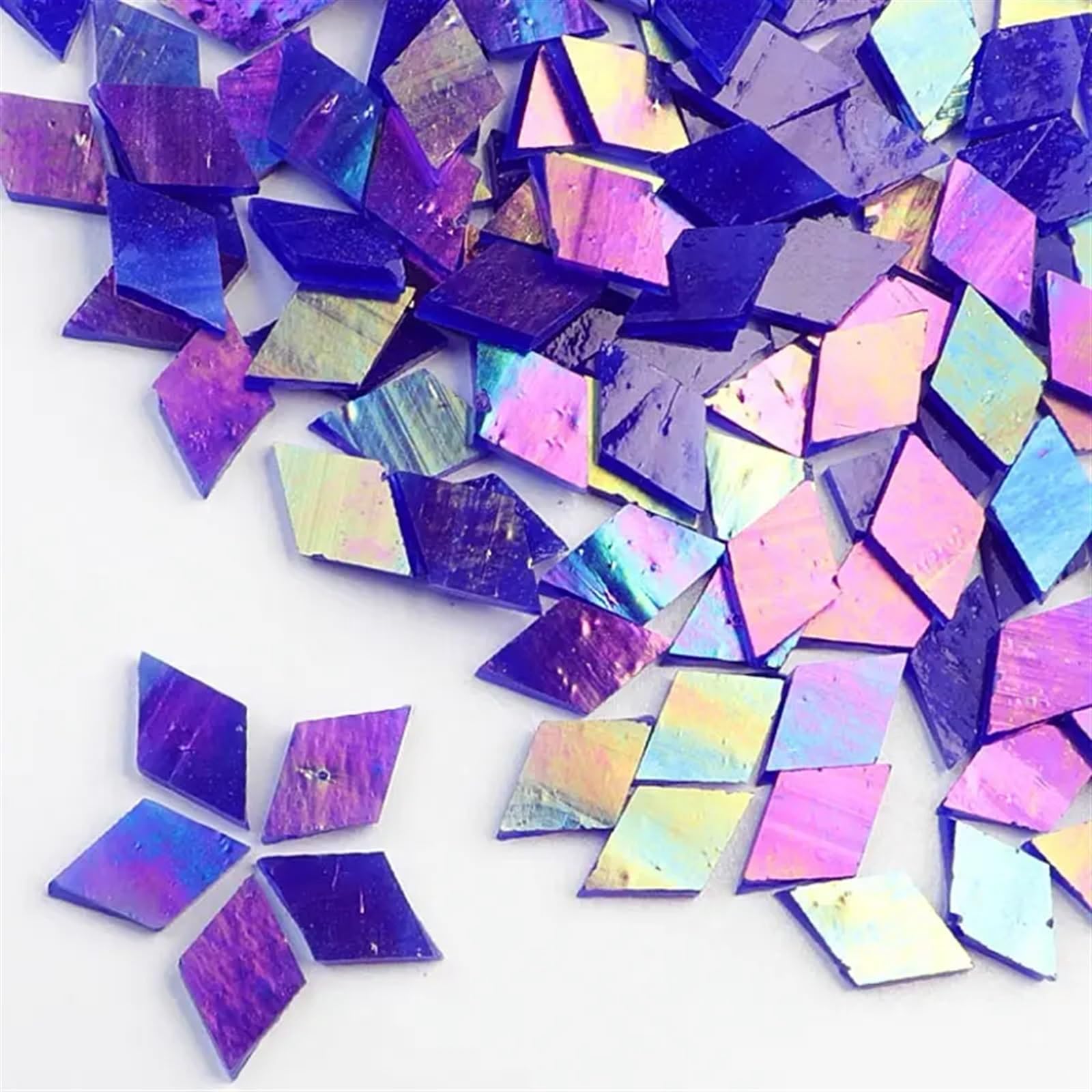 Mtadsbkfp 9 Mixed Colour Stained Glass Mosaic Tiles, Clear Glass Ceramic Mosaic Tiles Diy Kit Multicolor 1Cm 50G(9)