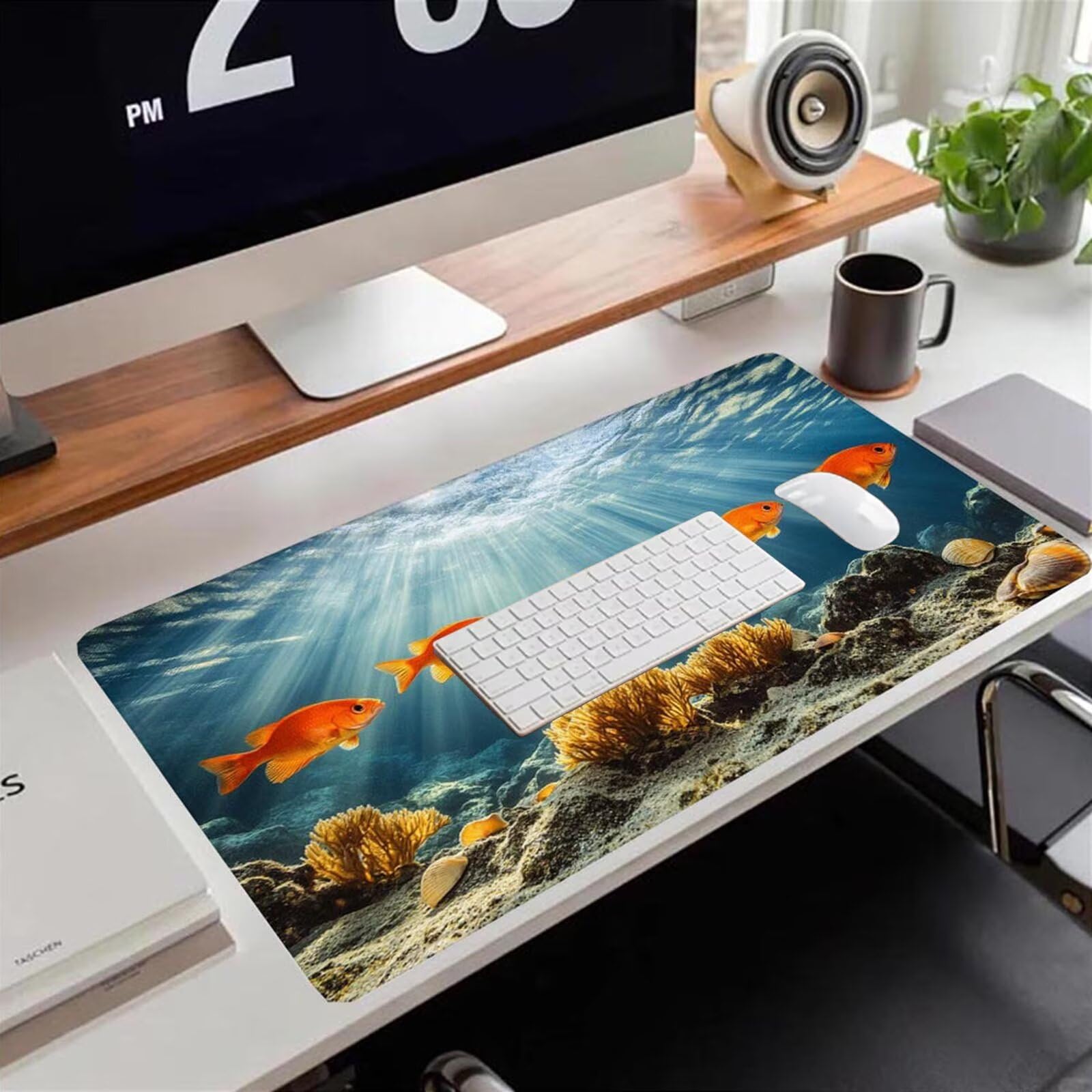 Gamingowa podkładka pod mysz 1200 x 600 x 3 mm, XXL, wodoszczelna, odporna na ścieranie, z przyszytymi krawędziami, niebieska, podkładka na biurko, poprawia prędkość i precyzję pod laptopa, komputer