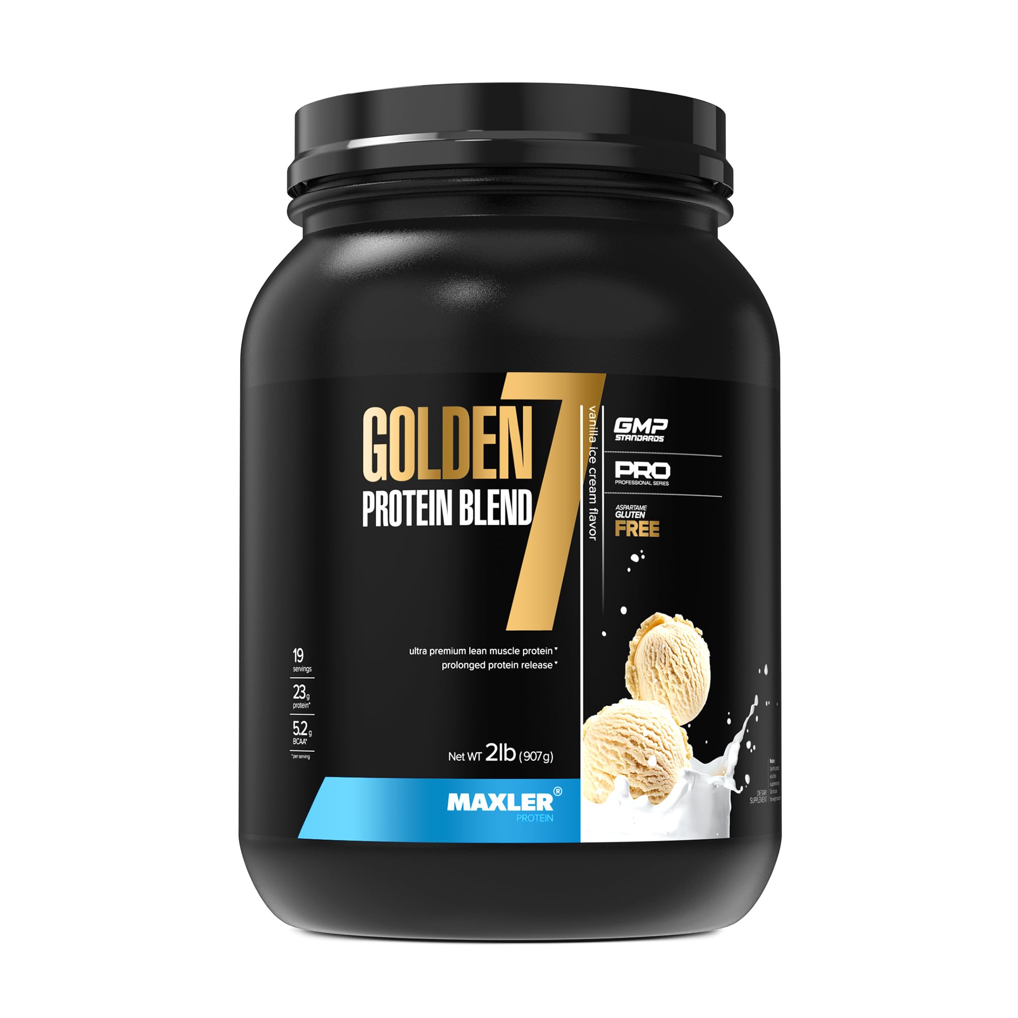 Maxler Golden 7 Blend de Proteínas com Proteínas do Soro do Leite e do Leite, Baunilha, 908 g