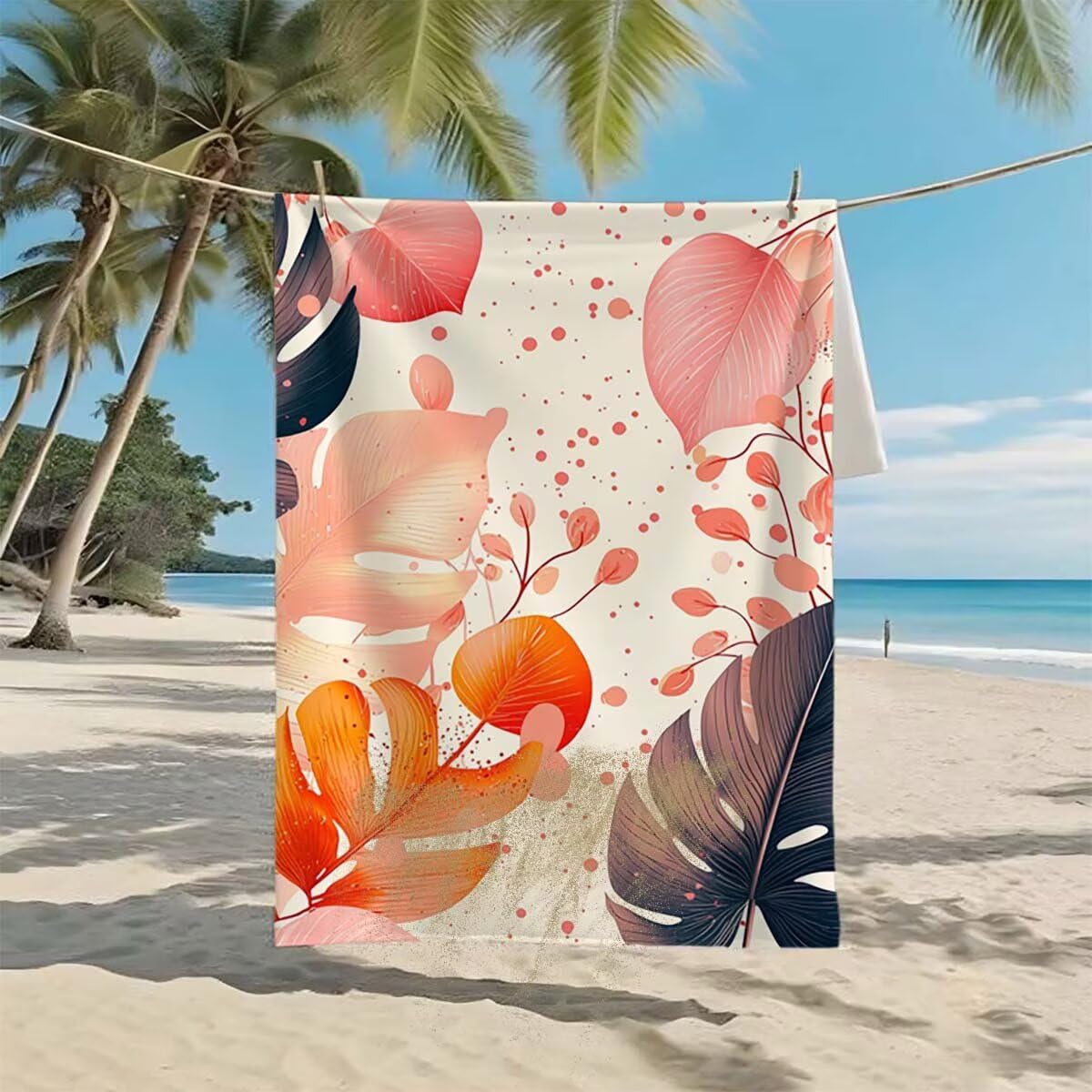 Toalla de Playa Grande 220x100cm/35x70cm, Juego de 2 Toalla Microfibra XXL de Antiarena, Toallas Playa Suave Ligera, Absorbente Secado Rápido, Beach Towel Viaje Yoga, Regalo Mujer Hombre (Beige) J-37