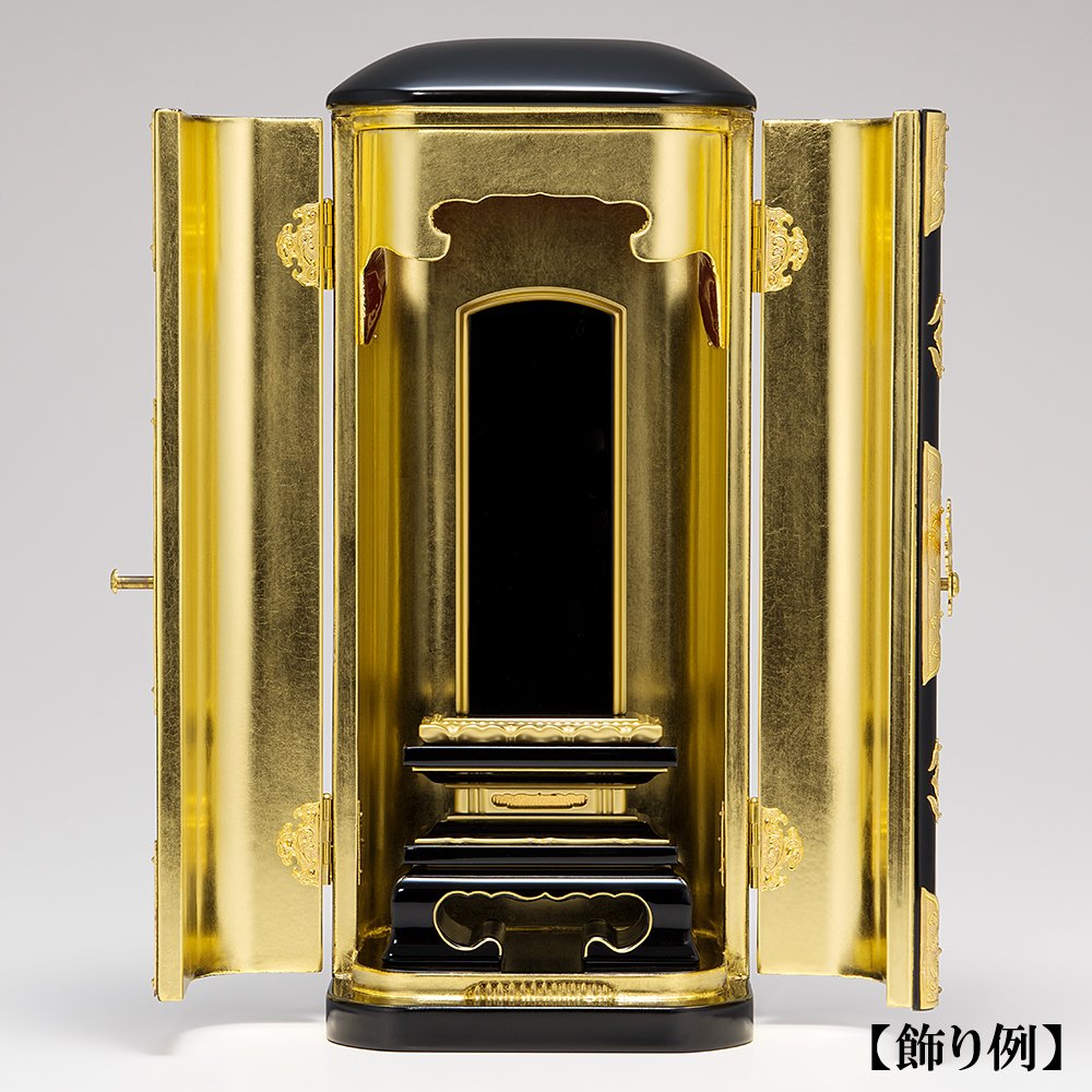 Amazon｜仏壇屋 滝田商店 厨子 国産 (日本製) 丸厨子 普通巾 黒塗り