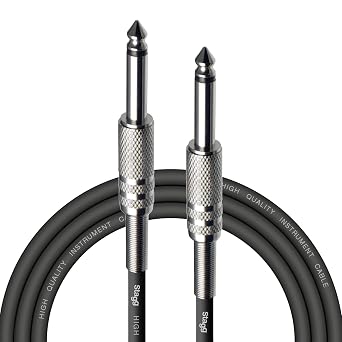 Stagg SGC3 3m, Phone to Phone Plug Instrument Cable, Black