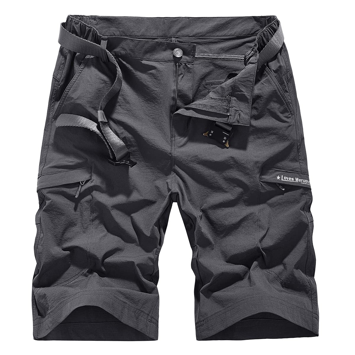 Quick Dry Cargo Hiking Strectchy Shorts Men's Outdoor Summer Causal Work Multi-Pocket Short (No Belt)