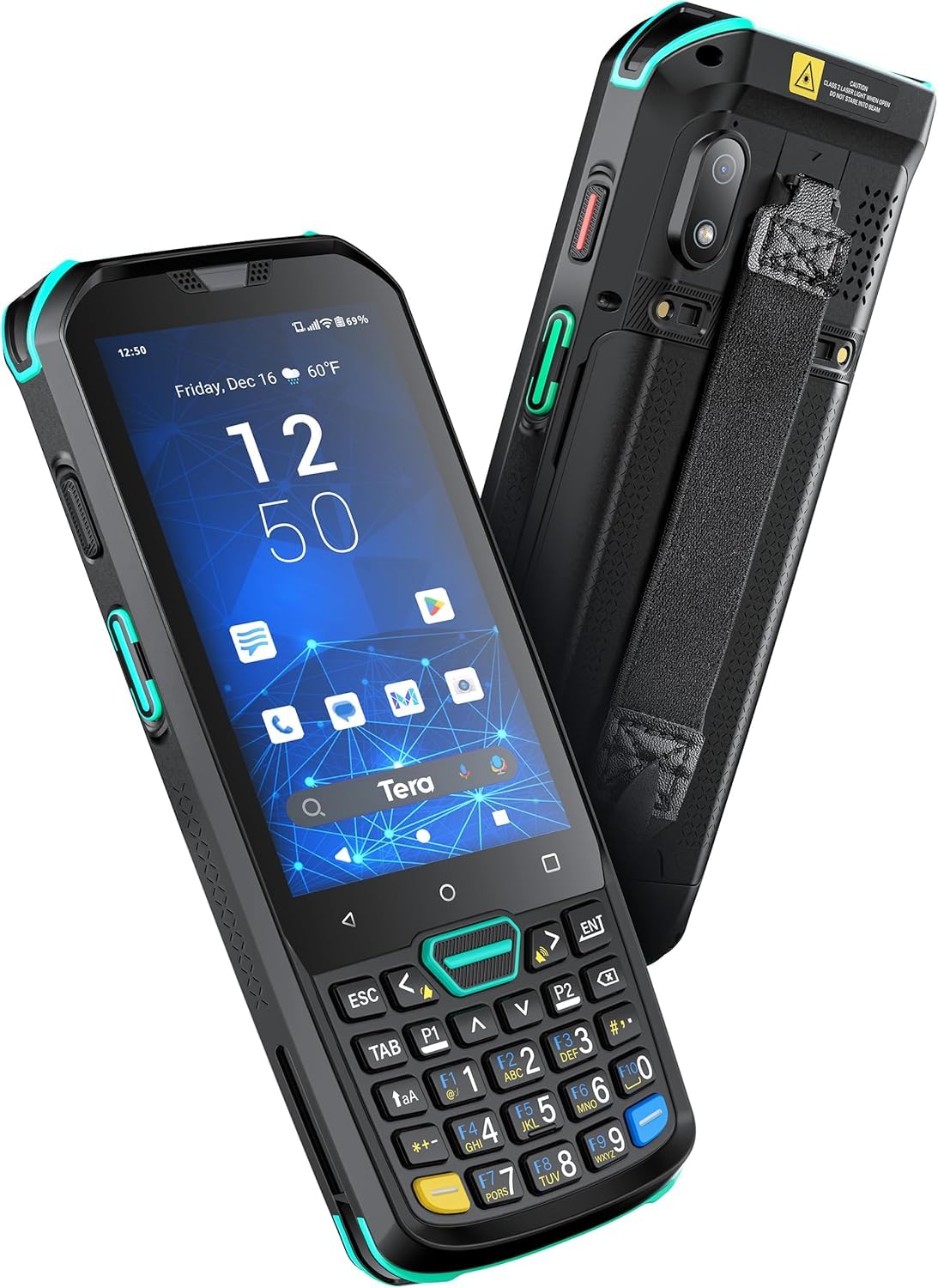 Tera PDA Android 11 Barcode Scanner with 26 Keys HS7 Scan Engine 4+64GB 5100 mAh Battery IP67 QC 3.0 Fast Charge 4” Touch Screen Mobile Terminal for Warehouse Inventory Model P400