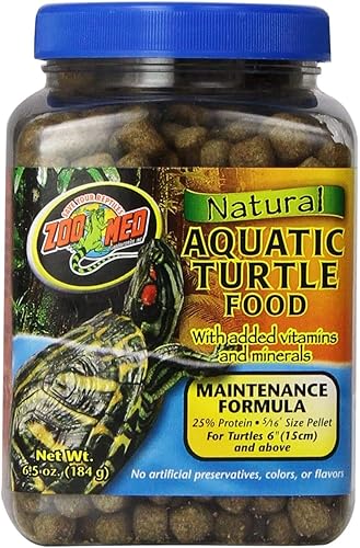 Zoo Med Alimento natural para tortugas acuáticas - Fórmula de mantenimiento (pellets) 6.5 oz - Paquete de 4