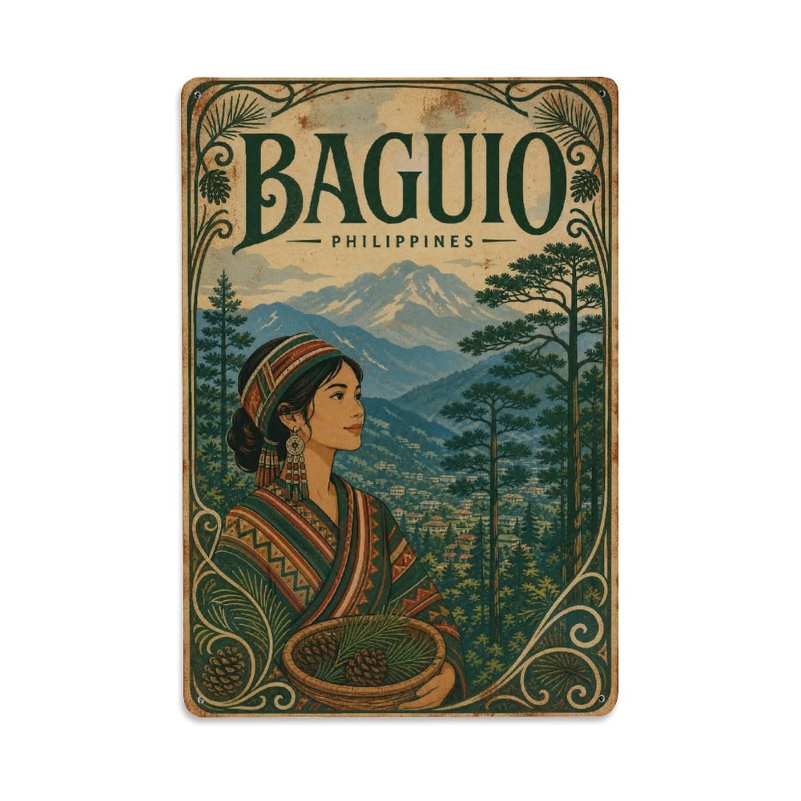 Baguio Philippines Heritage Travel Retro Metal Tin Sign