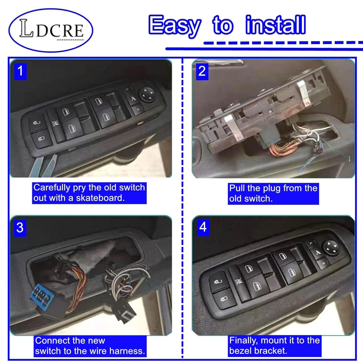 Power Window Switch Driver Side Compatible with Avalanche Silverado Suburban Tahoe GMC Sierra Yukon Escalade ，Front Left Master Power Window Switch Replace# DWS177, 1S15733, 15093439