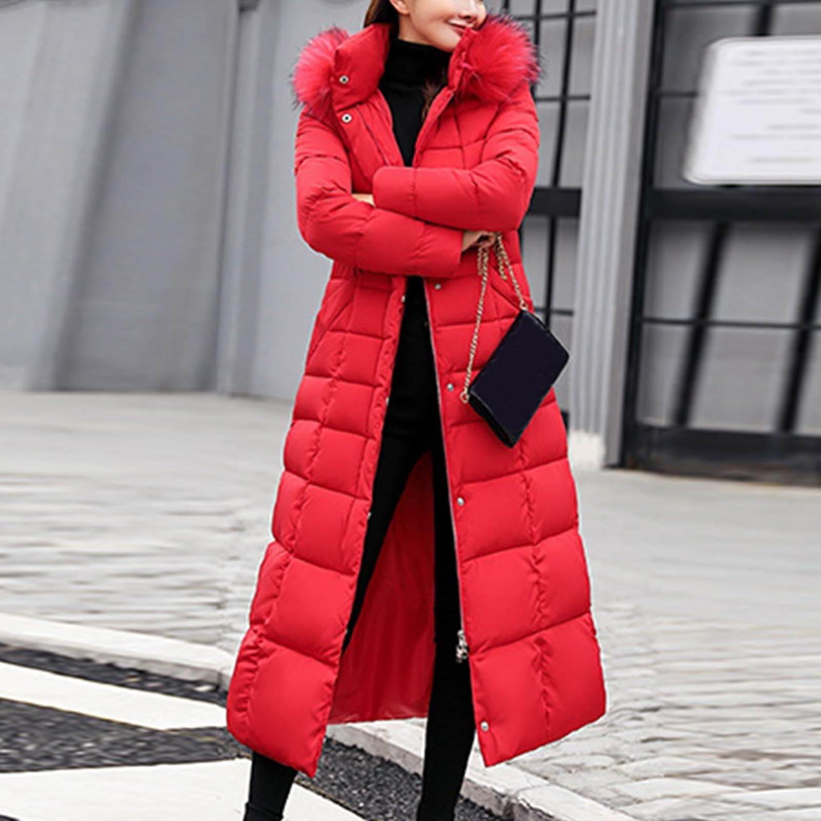 Giacche invernali per le donne Uk Piumini lunghi per le donne con cappuccio imbottito spesso giacca trapuntata da donna plus size invernale caldo parka cappotto impermeabile leggero slim fit piumino