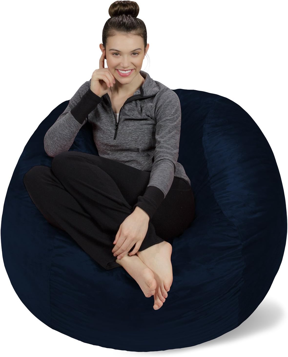 Sofa Sack Bean Bag Chair - Plush, Ultra Soft - Memory Foam Bean Bag Chair with Microsuede Cover - Stuffed Foam Filled Furniture and Accessories for Dorm Room 4 Feet - Lemon