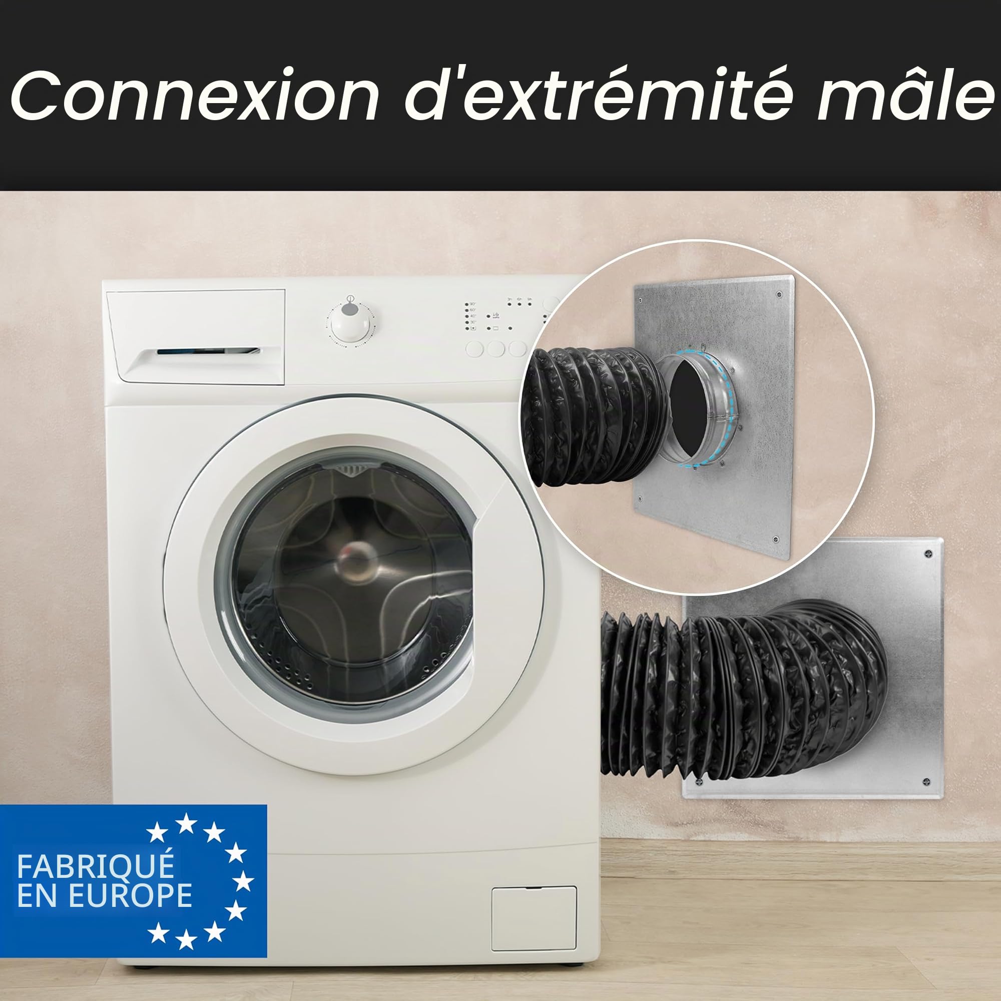 Repa Market Bride de connecteur de conduit – Conduit de 150 mm – Acier galvanisé – Bride de tuyau droite ou flexible pour systèmes de chauffage, de refroidissement, de ventilation d'air (15 cm)
