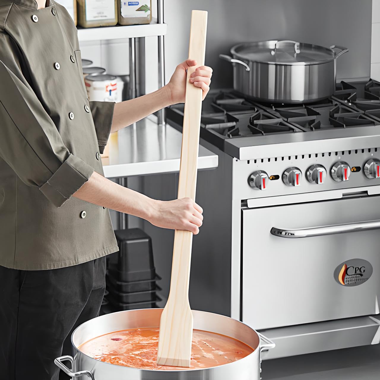 OCS Parts Pro Series 48-Inch Wooden Cooking Paddle | Heavy Duty Wooden Stir Spoon Paddle for Mixing, Stirring, Brewing, Grilling and Boiling Crawfish, Sauces, Stews and Soups