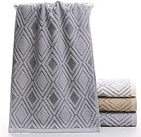Vista 5 de Pidada - Juego de 2 toallas de mano con patrón de diamantes 100% algodón, absorbente, suave, decorativa para baño (gris)