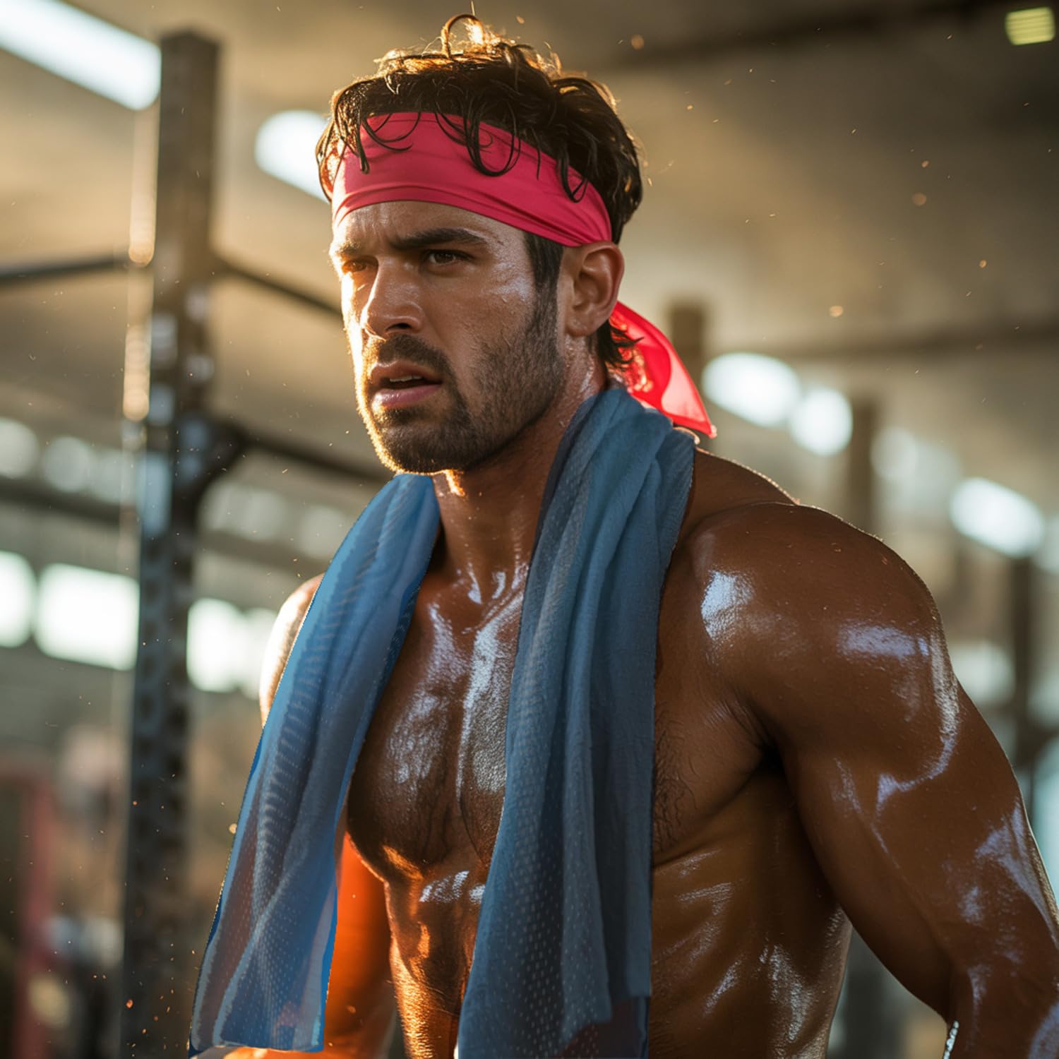 speecheese Serviette de glace bleue à motif ondulé XL pour les amateurs de fitness - Refroidit grâce à une fonctionnalité innovante - Serviette de sport idéale