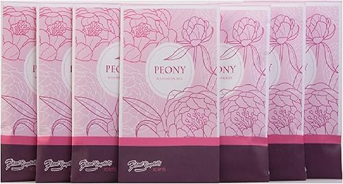 FloralSimplicity Paquete de 6 sobres perfumados de peonía (primavera y verano), fragancia para el hogar, de larga duración, ecológica, perfecta para