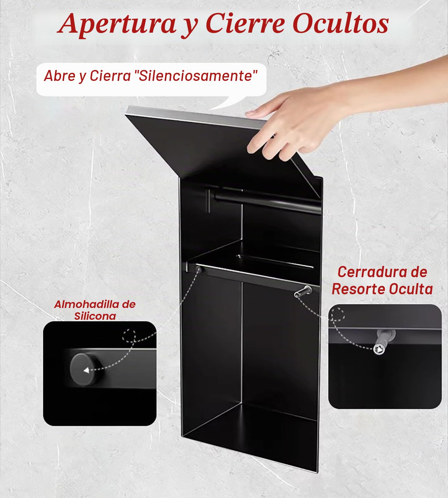 Vibeo Portarrollos Empotrable Pequeño Soporte Empotrado para Papel Higiénico con Cierre Magnético, Nicho de Pared Impermeable para Baño, Armario Empotrado Invisible para Papel
