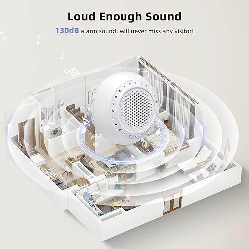 Miniatura 3 de Timbre inalámbrico para el aula, timbre de puerta PHYSEN timbre inalámbrico  Funciona a 1000 pies de alcance, 32 tonos de llamada, 4 niveles de