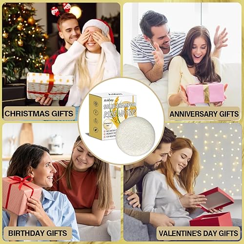 Miniatura 7 de Paquete de 2 barras de champú de agua de arroz, barras de champú de arroz para el crecimiento del cabello, champú para cabello seco, jabón sólido