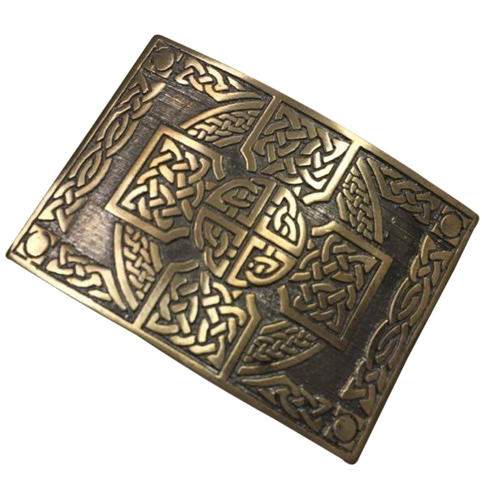Tartancity Men's Silver Celtic Cross Knotwork Kilt Belt Buckle Antique Finish/Highland Kilt Belt Buckles/Scotish Kilt Belt Buckles