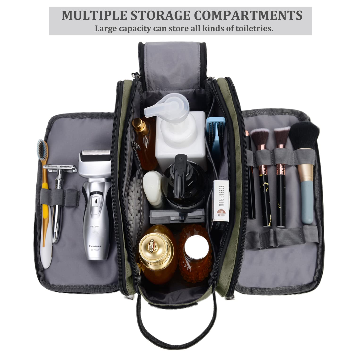 CROCOD Toiletry Bag for Men - Water-Resistant Oxford Travel Organizer