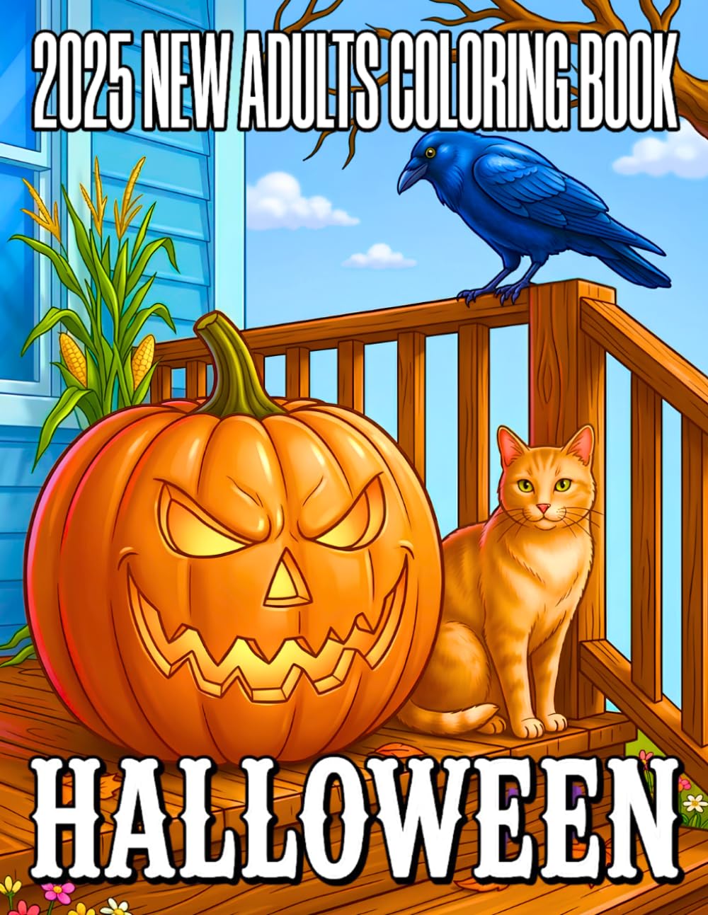 2025 New Halloween Coloring Book for Adults: 60+ Spooky Designs of Large Print Halloween Coloring Book For Adults With Creepy Skulls, Witches, Pumpkins, and Spooky Scenes, Haunted House, And More.