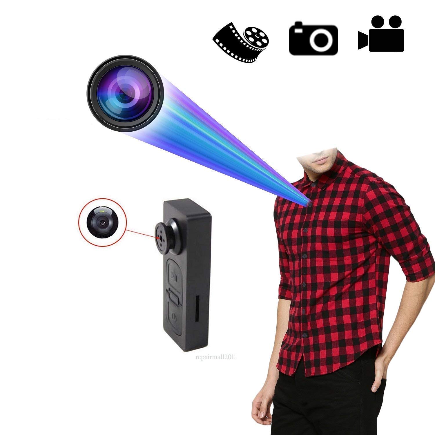 Wukama Spy Camera Button HD Audio and Video Recorder 720p Hidden Mini Secret Cam Button DVR