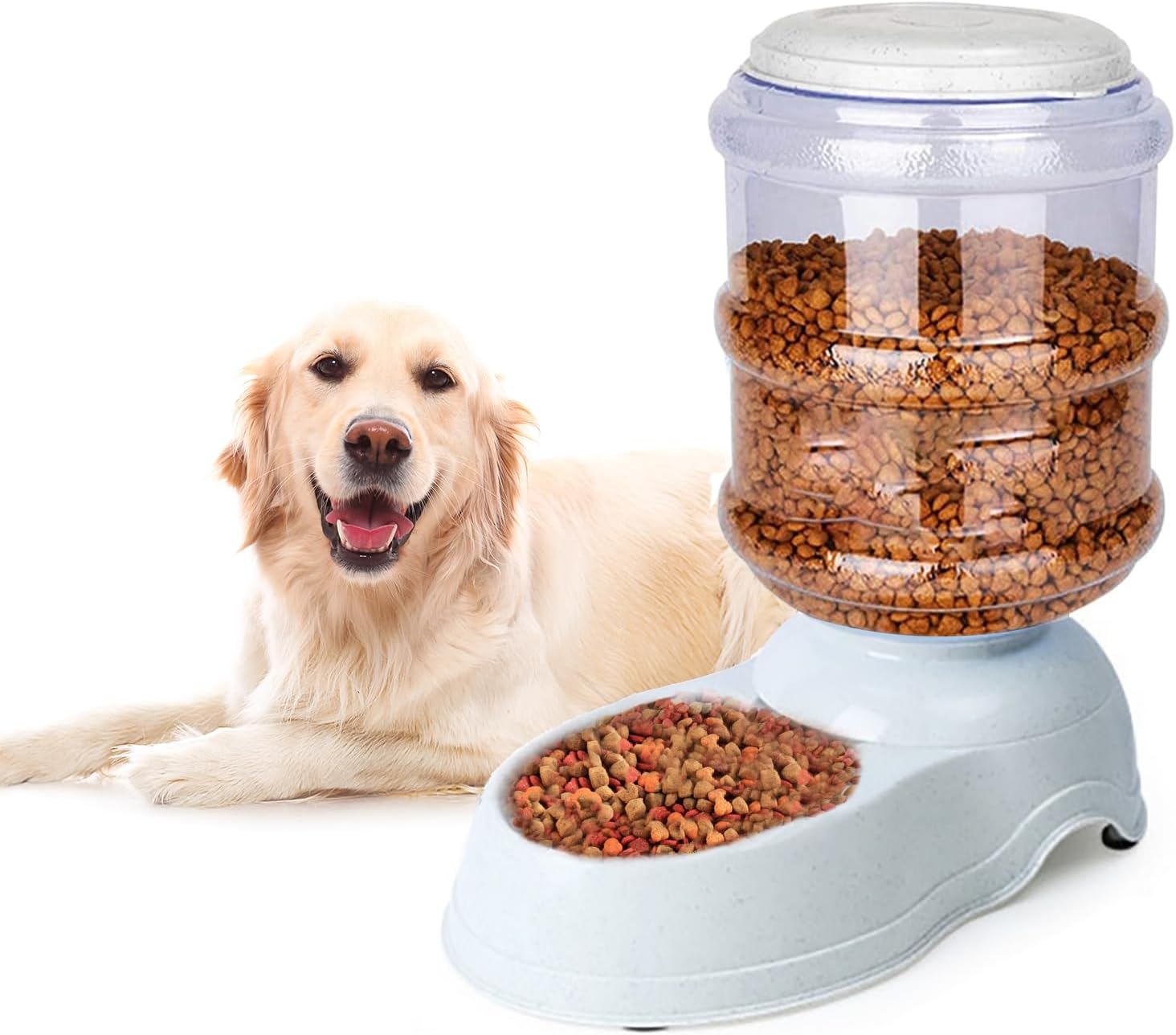 - Automatic Dog Feeders - 3 Gallon Capacity Gravity Food Dispenser for Large Dogs and Cats