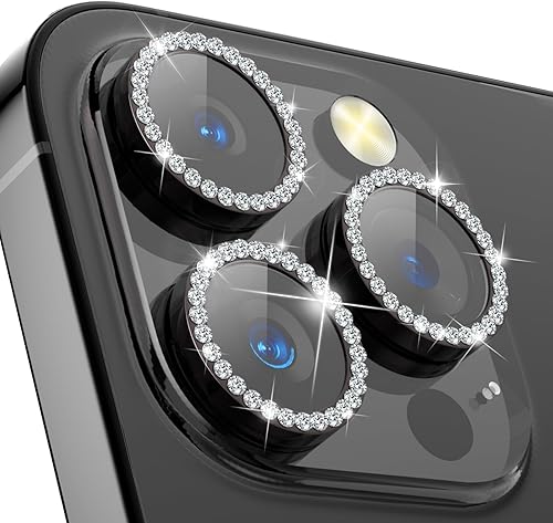 Protector de lente de cámara para iPhone 15 Pro  iPhone 15 Pro Max, protector de pantalla de diamante templado HD de alta calidad, anillo individual