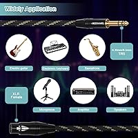 Vista 2 de Adaptador XLR equilibrado hembra a TRS de 1/4 pulgada (6.35mm), cable de micrófono de 6 pies