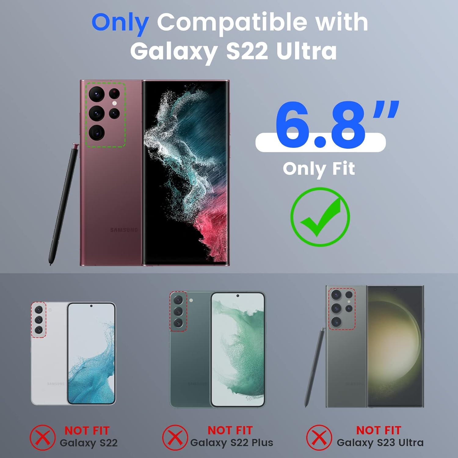 VEGO for Galaxy S22 Ultra Case with Slide Camera Cover, Built-in 360° Rotate Ring Kickstand Magnetic Shockproof Cover Case for Samsung Galaxy S22 Ultra 5G 6.8 inch 2022 Armor Style - Black - Image 2