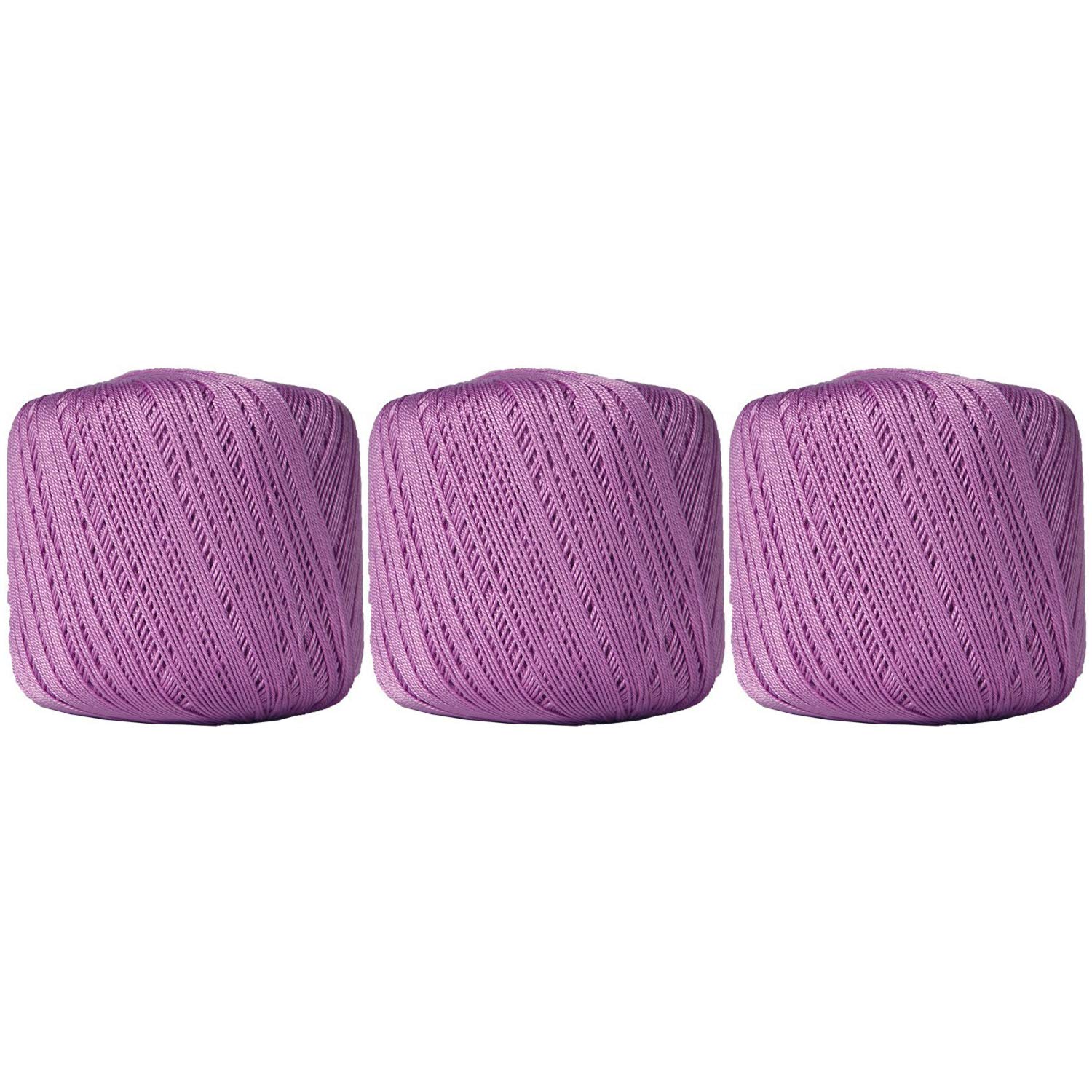 ThreadArt 100% Cotton Crochet Thread Size 10, 3 Ball Pack, Lilac 20
