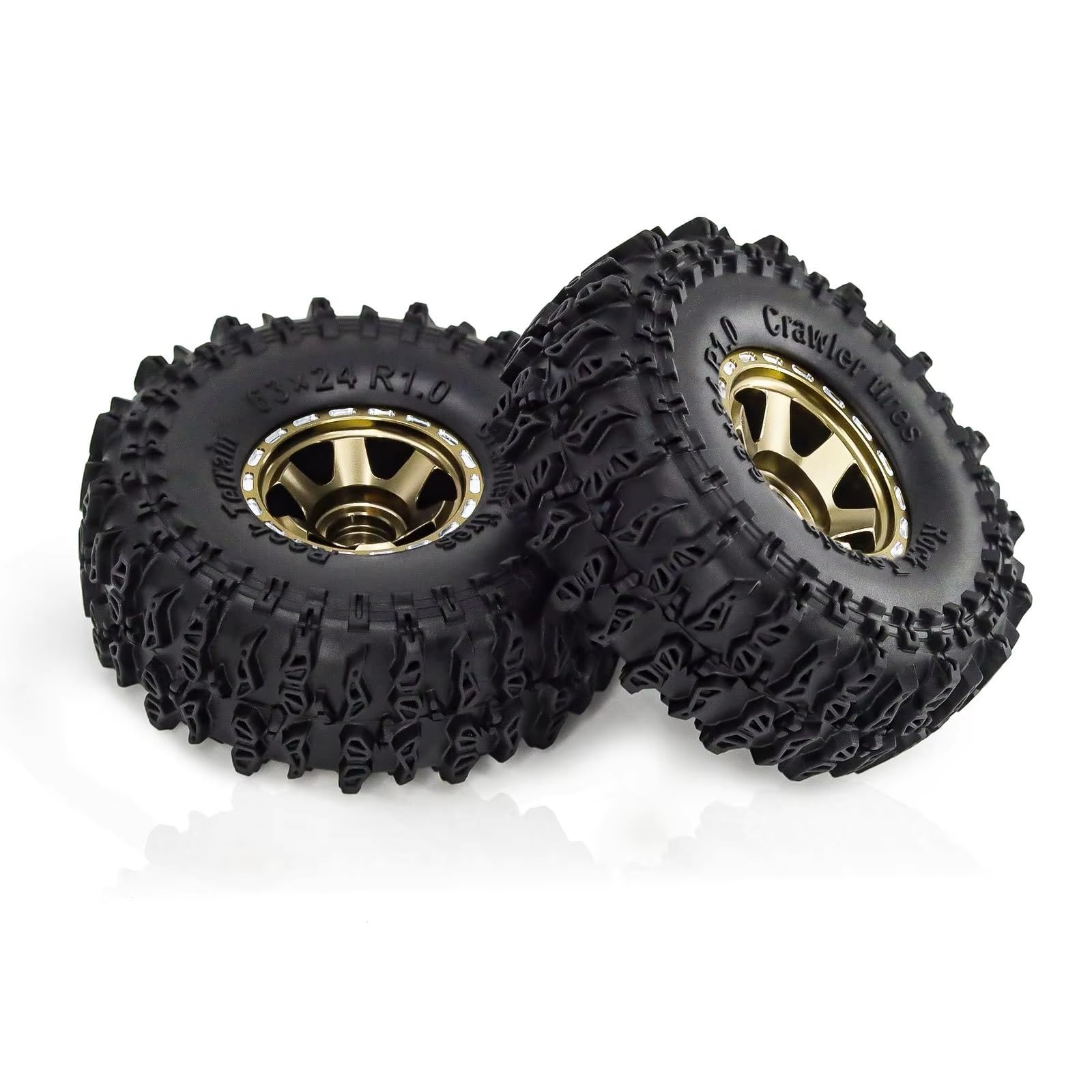 Part Pneumatico Ruota Per Axial Per Gladiator Per Bronco C10 1/24 | Modifica Set Pneumatici Ruote Beadlock RC Car con Cerchi Lega Leggera per Mini Arrampicata su Rocce(Red)