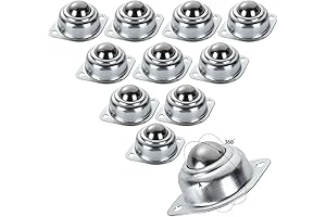 16Pcs 1" Roller Ball Transfer Bearings, 360° Rotation Universal Ball Casters
