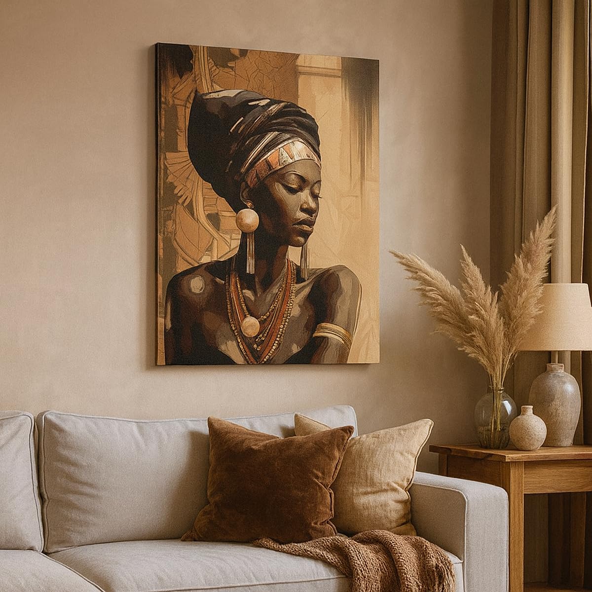 ARTTOR Lienzo Decorativo 80x120 cm Moderno Vertical África Personas - 6211 | Cuadro sobre Lienzo Grande Arte mural Decoración del Hogar Salón Dormitorio Cocina sobre Lienzo Cuadros de Pared Estilo